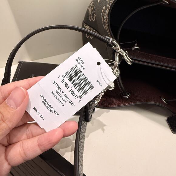 Coach Rowan Bucket Bag With Butterfly Print CCK89 Black - Picture 9 of 9